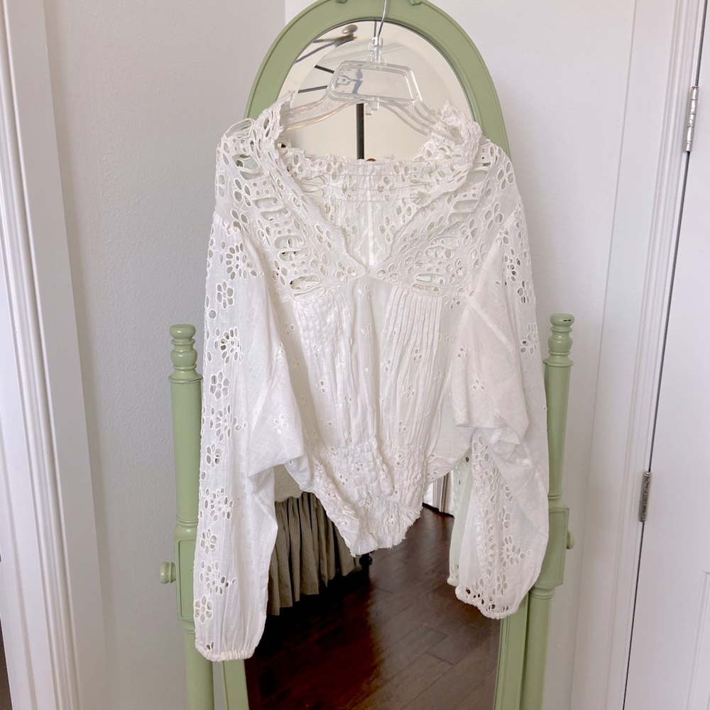 White Lace Free People Top